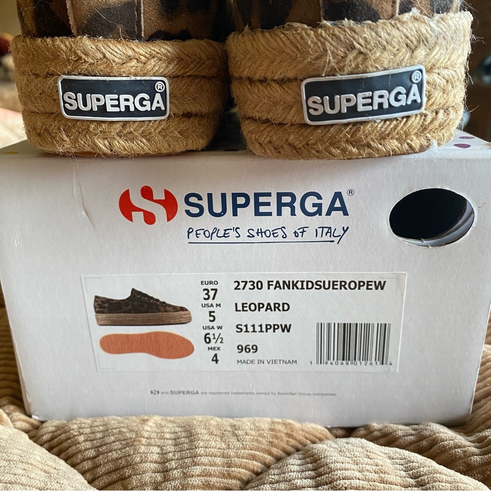 SUPERGA PLATFORM LEOPARD ESPADRILLE FLATFORM SNEAKER SIZE EU 37 / US 6.5 - Picture 10 of 16